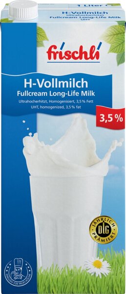 H-Milch, 1 Liter, 3,5% Fett, Schraub verschluss, ultrohocherhitzt
