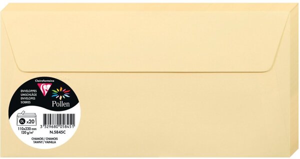 Farbiger Umschlag DL 120g/qm HK Chamois 20 Stück