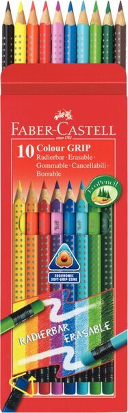 Farbstift GRIP Radierbar 10er Kartonetui, sortiert