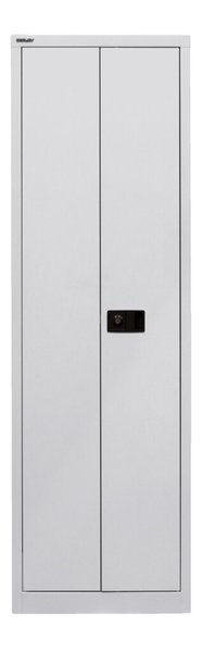 Flügeltürenschrank aus Stahl komplett in lichtgrau