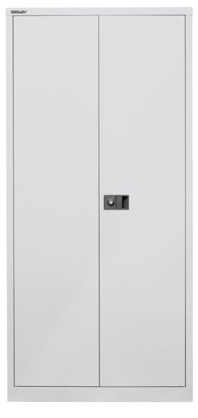 Flügeltürenschrank aus Stahl komplett in lichtgrau