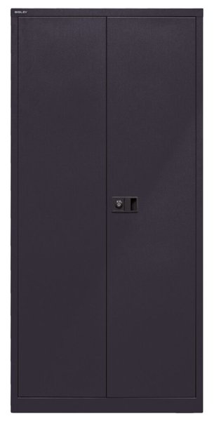 Flügeltürenschrank mit Garderobe, schwarz