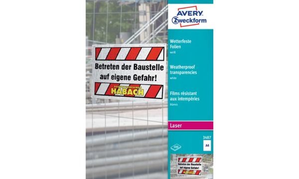 Folie / weiß, blickdicht / wetterfest /