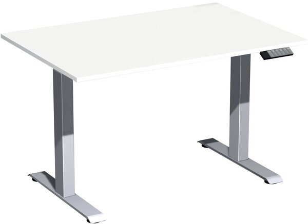 Elevate Basic Elektro-Hubtisch 1200x800x730-1230 weiß/silber