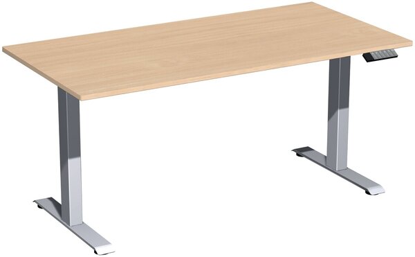 Elevate Basic Elektro-Hubtisch 1600x800x730-1230 buche/silber