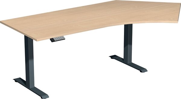 Elevate Basic Elektro-Hubtisch 2166x1130x730-1230 buche/anthrazit