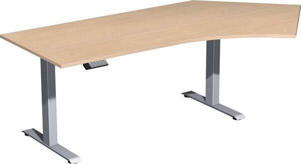 Elevate Basic Elektro-Hubtisch 2166x1130x730-1230 buche/silber