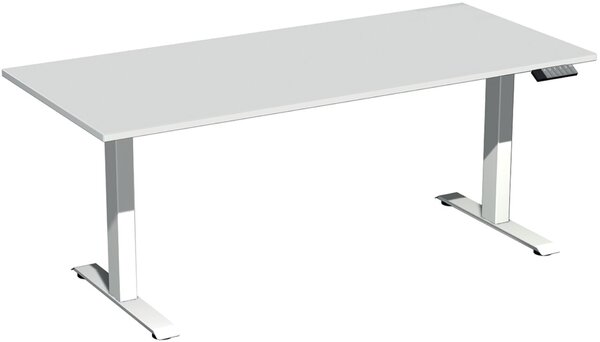 Elevate Basic Elektro-Hubtisch 1800x800x730-1230 lichtgrau/weiß