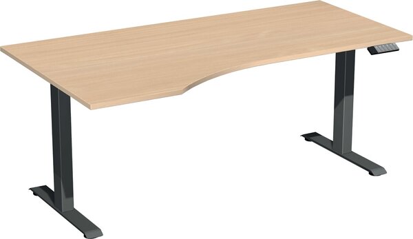 Elevate Plus Elektro-Hubtisch 1800x1000x630-1280 buche/anthrazit
