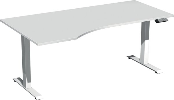 Elevate Plus Elektro-Hubtisch 1800x1000x630-1280 lichtgrau/weiß