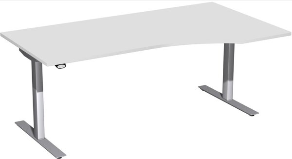 Schreibtisch Elektro-Hubtisch rechts B1800xT800xH650-1250mm, lichtgrau/