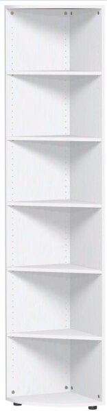 Eckabschlußregal 6 OH 2160x400x400 mit Standfüßen, weiß, Flex