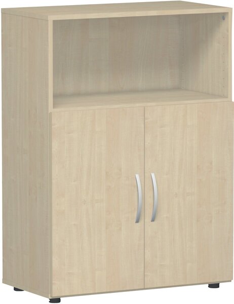 Regal 3 OH mit Türen und Standfüßen Ahorn, 800x400x1104