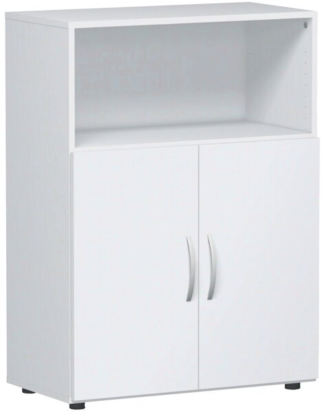 Regal 3 OH mit Türen und Standfüßen Weiß, 800x400x1104
