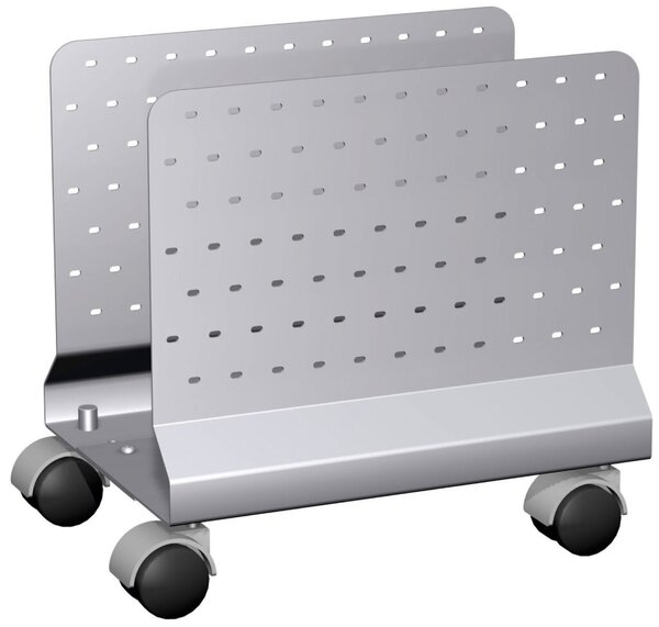 CPU-Halter f. Flex mobil, 4 Rollen, silber, Lochblech, 160-260x360x350