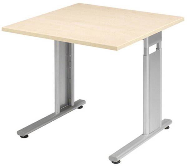Arbeitstisch C-Fuß Flex Ahorn/Silber höhenverstellbar