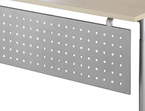Knieraumblende 1200 für Schreibtisch Flex, silber, gelocht
