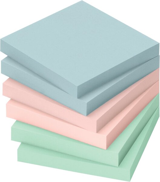 Haftnotiz, 75 x 75mm, 100 Blatt, Pastellgrün, Pastellblau