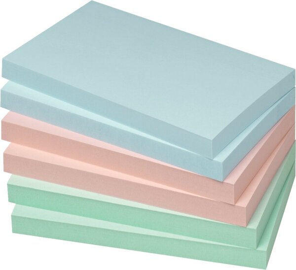 Haftnotiz, 125 x 75mm, 100 Blatt, Pastellgrün, Pastellblau,