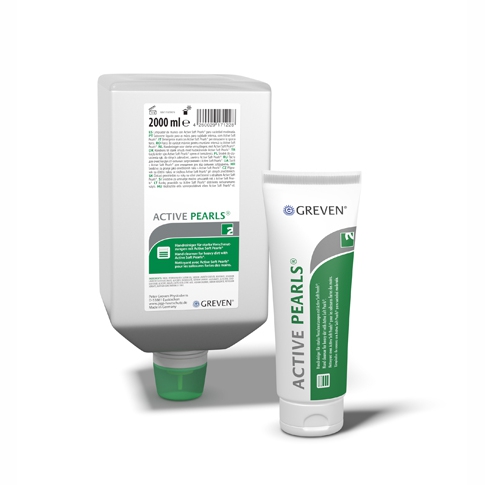 GREVEN® ACTIVE PEARLS® | 2 Liter Varioflasche vormals IVRAXO® ACTIVE PEARLS®, Handreiniger mit schmutzbindenden weichen Rizinius-Wachsperlen ASP, passende Spender (70481, 70412, 70414) GREVEN® ACTIVE PEARLS® | 2 Liter Varioflasche vormals IVRAXO® ACTIVE PEARLS®, Handreiniger mit schmutzbindenden weichen Rizinius-Wachsperlen ASP, passende Spender (70481, 70412, 70414)
