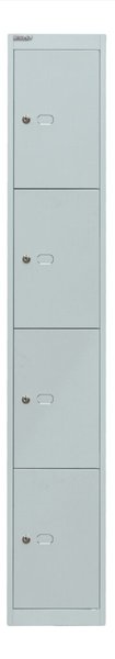 Garderoben- und Schließfachsystem, grau, 4 Fächer