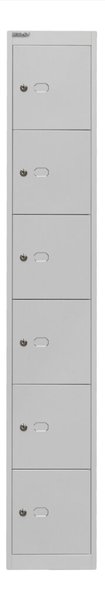 Garderoben- und Schließfachsystem, grau, 6 Fächer