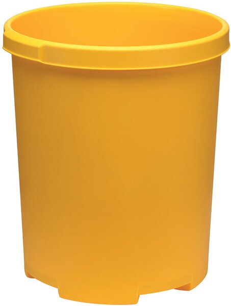 Großpapierkorb KLASSIK XXL, 50l, gelb 3 Griffmulden, extra stabil, rund