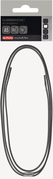 Gummibandset, A5, anthrazit 1 Verschluss- und 2 Haltegummis
