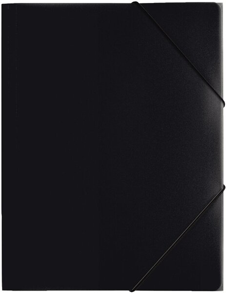 Gummizugmappe A4, 3 Klappen, Trend, schwarz