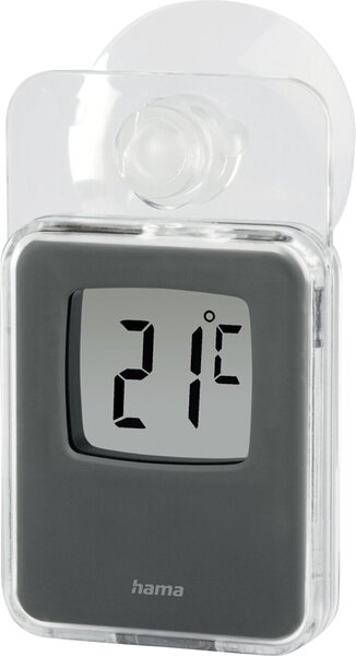 Fensterthermometer, digital f. innen und außen, 7,5 x 4,6 cm, gr