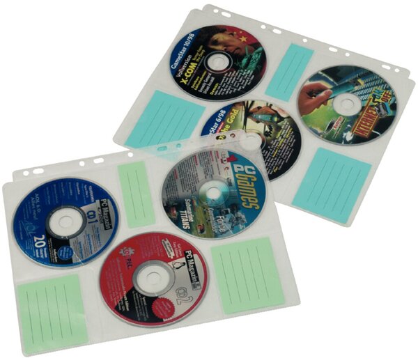 HAMA 1x10 Hama CD-ROM-Index-Hüllen transparent-weiss 49835