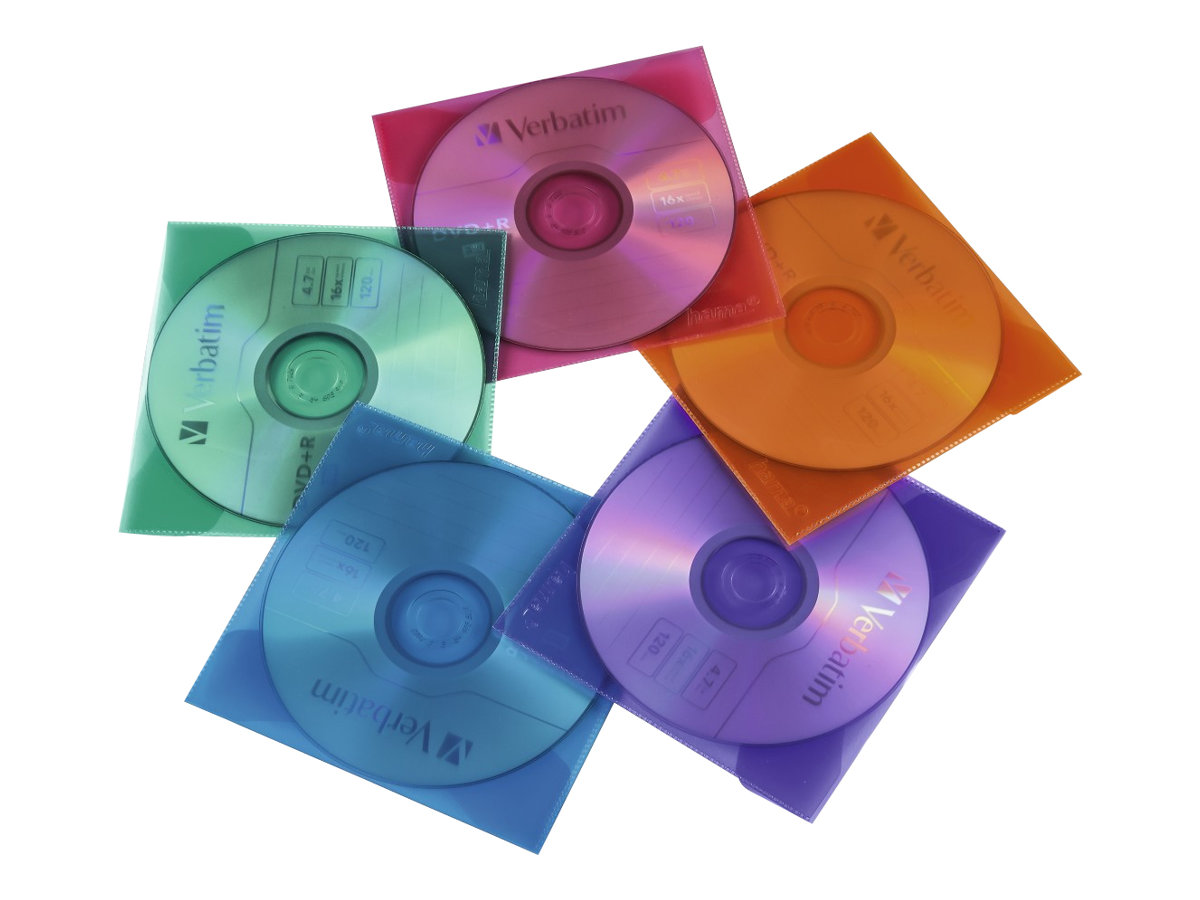 HAMA 1x50 Hama CD-ROM/DVD-ROM Schutzhüllen farbig 51067