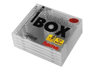 HAMA CD-Double-Box 5er-Pack Transparent Jewel-Case 44752