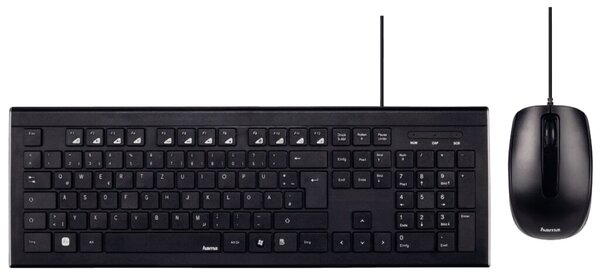 HAMA "Cortino" - Tastatur-und-Maus-Set - USB - German QWERTZ - Schwarz