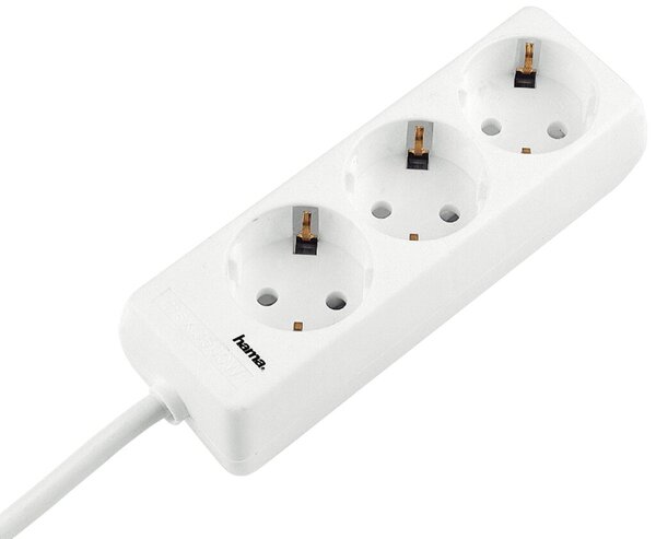 HAMA Distribution Panel 3-Way 45° - Verlängerungsschnur - Wechselstrom 230 V - 