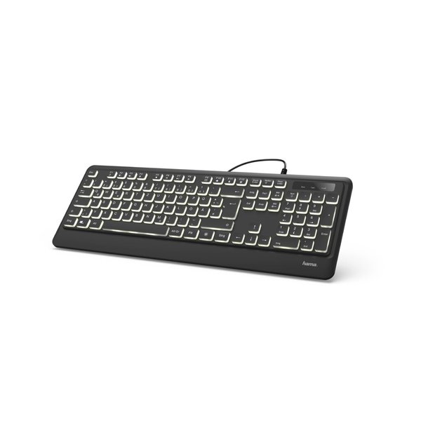 HAMA "KC-550" - Tastatur - hinterleuchtet - USB - Deutsch - Schwarz