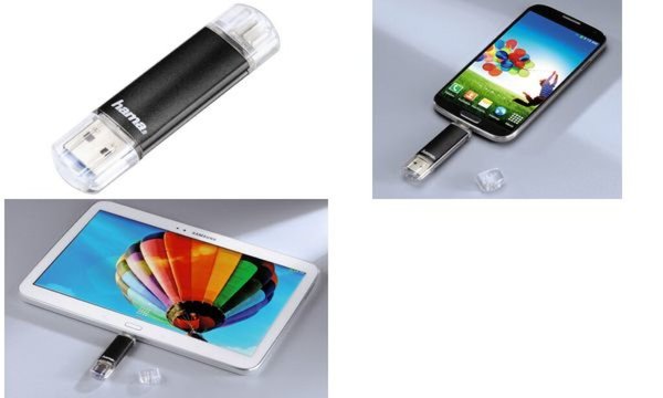 HAMA USB-Zusatzspeicher Smartphone/Tablet Hama FlashPen "Laeta Twin" Schwarz 32