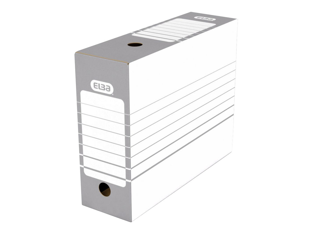 HAMELIN ELBA Archiv-Schachtel, Breite 100 mm, A4, weiß/grau starke, säurefreie 