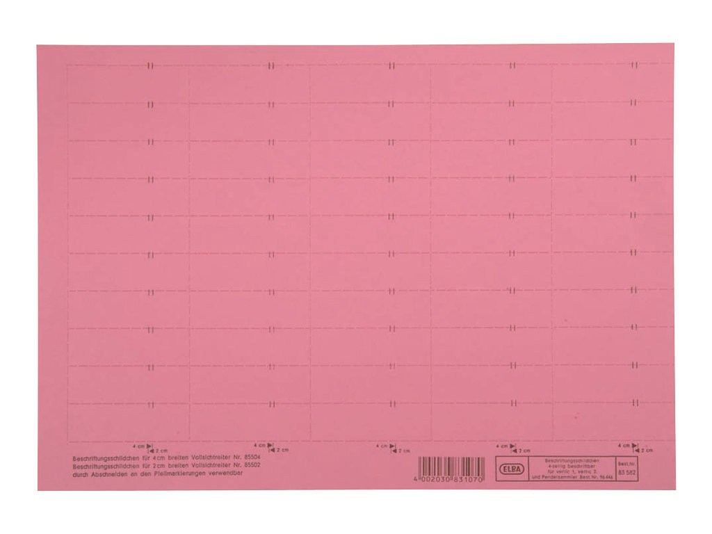 HAMELIN ELBA Beschriftungsschild für Sichtreiter, 4-zeilig, rot - für den Markt