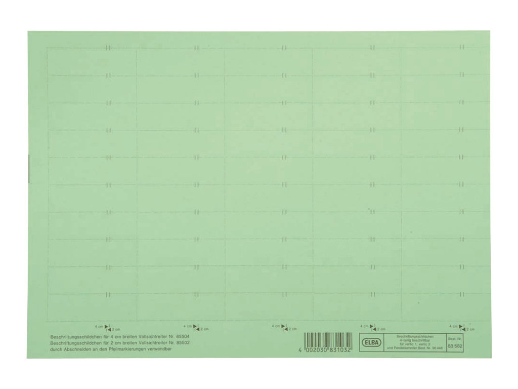 HAMELIN ELBA Beschriftungsschild für Sichtreiter, 4-zeilig, grün - für den Mark