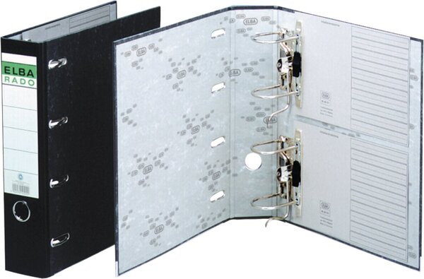 HAMELIN ELBA Doppelordner rado, Rückenbreite: 75 mm, schwarz DIN A4, Einband in