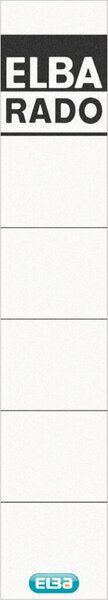 HAMELIN ELBA Ordner-Rückenschild "ELBA RADO" - kurz/schmal, weiß Aufdruck: grau