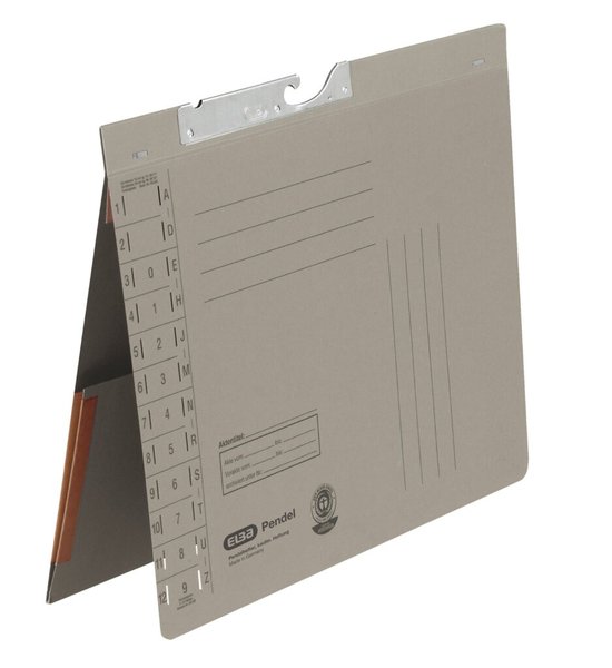 HAMELIN ELBA Pendelhefter mit Tasche, DIN A4, Manilakarton, grau - für den Mark