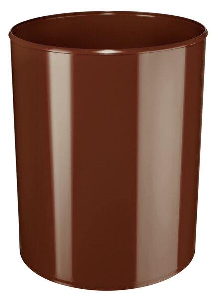 Design-Papierkorb 20 Liter braun flammhemmend, hochgänzend,