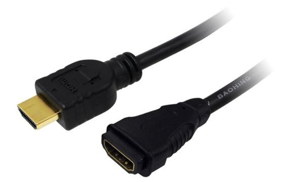 HDMI-Kabel LogiLink Anschl. 19pin St/Bu  5,0 1.4 Gold