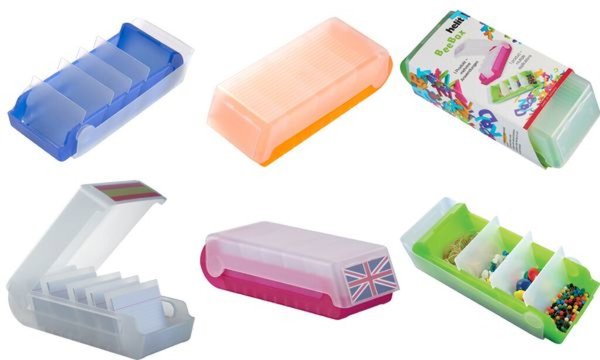 HELIT Lernkartei BeeBox, A8, Unterteil: orange-transluzent Deckel: transluzent-