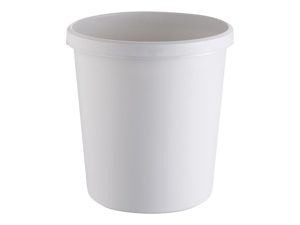 HELIT Papierkorb, 18 Liter, PE, rund, lichtgrau umlaufender Griffrand, oberer D
