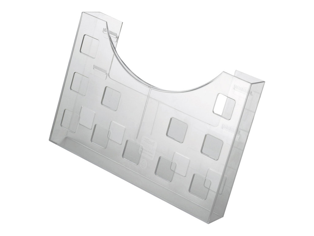 HELIT Prospekthalter, DIN A5 quer-2x DIN A6 hoch grau-transparent, zur Wandanbr