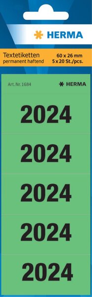 HERMA Ordner-Inhaltsschild "2024", 60 x 26 mm, bedruckt