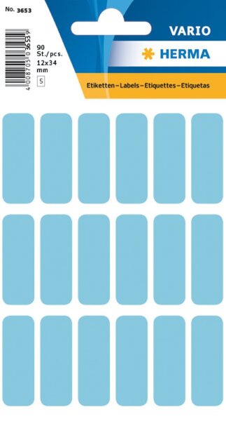 Etikett 12x34mm Vielzweck blau 90Et 1Pack